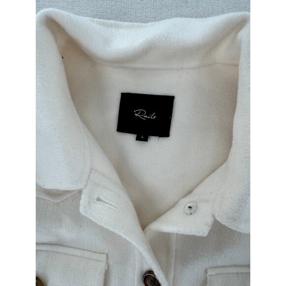 RAILS Womans Jacket Easton Ivory Wool Blend Cream White Cropped Coat Large - Picture 4 of 9